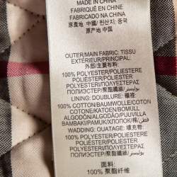 Pre Owned Burberry Brit Black Synthetic Quilted Zip Front Jacket XS