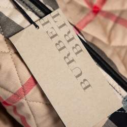 Pre Owned Burberry Brit Black Synthetic Quilted Zip Front Jacket XS