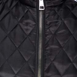 Pre Owned Burberry Brit Black Synthetic Quilted Zip Front Jacket XS