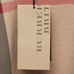 Pre Owned Burberry Brit Beige Giant Check Stretch Cotton Crew Neck T-Shirt M