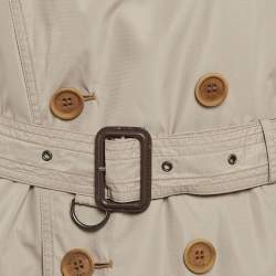 Pre Owned Burberry Brit Beige Synthetic Kensigton Belted Trench Coat M
