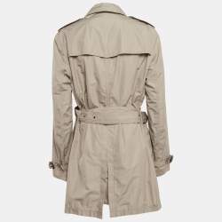 Pre Owned Burberry Brit Beige Synthetic Kensigton Belted Trench Coat M