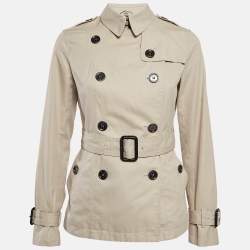 Burberry Brit Beige Gabardine Belted Short Coat S