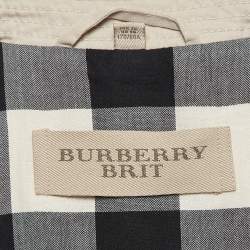 Burberry Brit Beige Gabardine Belted Short Coat S