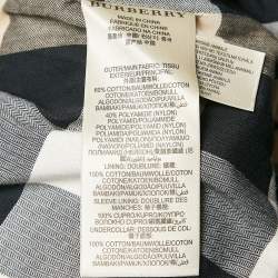 Pre Owned Burberry Brit Blue Cotton Blend Double Breasted Coat M