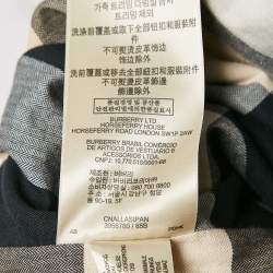 Pre Owned Burberry Brit Blue Cotton Blend Double Breasted Coat M