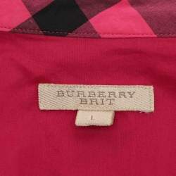 Pre Owned Burberry Brit Pink Cotton Button Front Shirt L