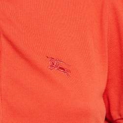 مملوكة مسبقًا Burberry Brit Orange Cotton Knit Contrast Collar Top M