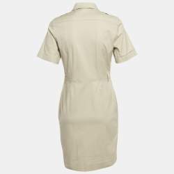 Pre Owned Burberry Brit Beige Cotton Utility Mini Dress M