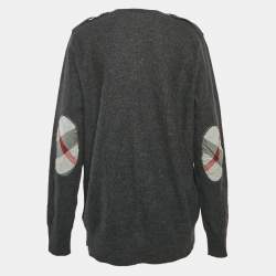 Pre Owned Burberry Brit Black Wool Patchwork Sweater XL