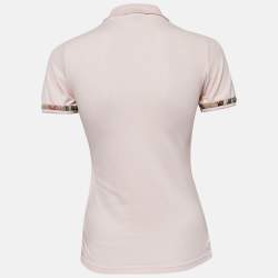 Pre Owned Burberry Brit Pink Cotton Pique Polo T-Shirt XS