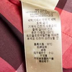 Pre Owned Burberry Brit Pink Nova Check Cotton Button Front Shirt L