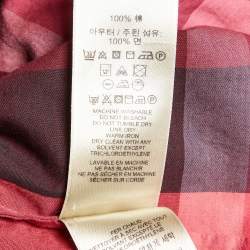 Pre Owned Burberry Brit Pink Nova Check Cotton Button Front Shirt L