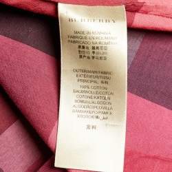 Pre Owned Burberry Brit Pink Nova Check Cotton Button Front Shirt L