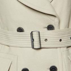 Burberry Brit Beige Wool Double Breasted Coat L