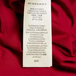 Burberry Brit Red Jersey Crew Neck T-Shirt XS