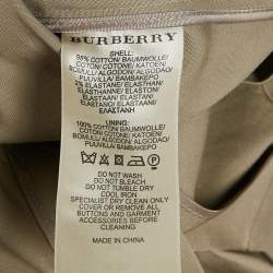 Burberry Brit Beige Gabardine Cotton Short Trench Coat M