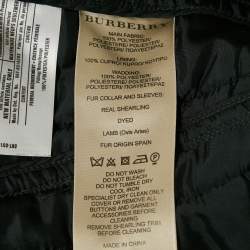 Pre Owned Burberry Brit Black Synthetic Detachable Fur Collar-Cuff Zip-Up Jacket M