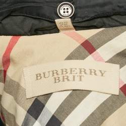 Pre Owned Burberry Brit Black Synthetic Detachable Fur Collar-Cuff Zip-Up Jacket M