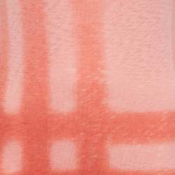 Burberry Brit Coral Pink Check Sprayed Cotton Scoop Neck T-Shirt XS