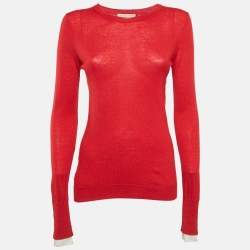 Burberry Brit Red Wool Round Neck Sweater M