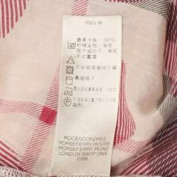 مملوكة مسبقًا Burberry Brit Multicolor Heart Print Nova Check Cotton Plaid Button Shirt XL