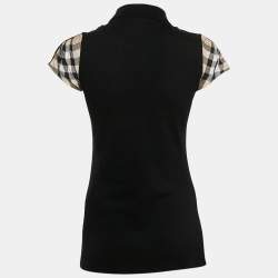 Pre Owned Burberry Brit Black Cotton Pique Polo T-Shirt S