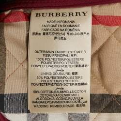 Burberry Brit Burgundy Quilted Gabardine Button Front Jacket S