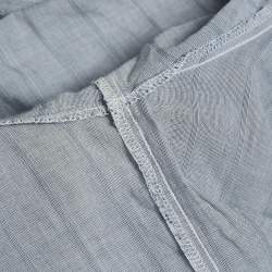 Burberry Brit Grey Pinstripe Button Front Blouse S