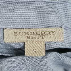 Burberry Brit Grey Pinstripe Button Front Blouse S