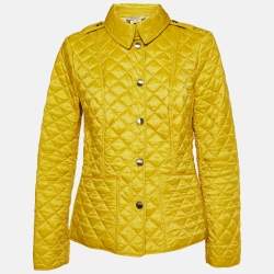 Pre Owned Burberry Brit Yellow Nylon Quilted Jacket M