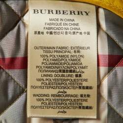 Pre Owned Burberry Brit Yellow Nylon Quilted Jacket M