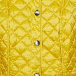 Pre Owned Burberry Brit Yellow Nylon Quilted Jacket M