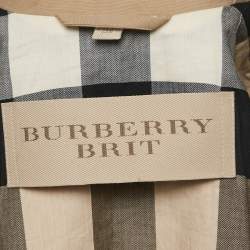 Pre Owned Burberry Brit Beige Cotton Double Breasted Trench Coat M