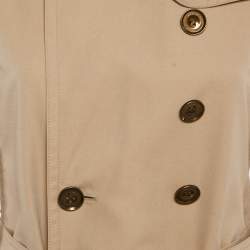 Pre Owned Burberry Brit Beige Cotton Double Breasted Trench Coat M