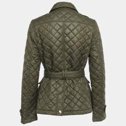 Pre Owned Burberry Brit Green Nylon Quilted Jacket M