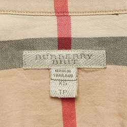 Burberry Brit Beige Nova Check Cotton Long Sleeve Shirt XS