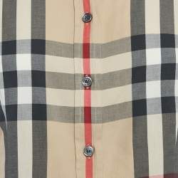 Burberry Brit Beige Nova Check Cotton Long Sleeve Shirt XS