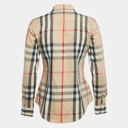 Burberry Brit Beige Nova Check Cotton Long Sleeve Shirt XS