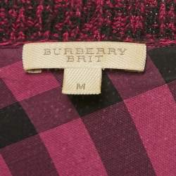 Burberry Brit Purple Cotton and Wool Knit Full Sleeve Sweater M