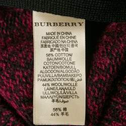 Burberry Brit Purple Cotton and Wool Knit Full Sleeve Sweater M