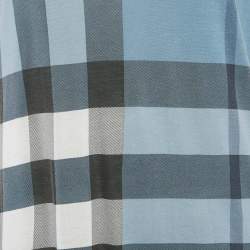 Burberry Brit Blue Plaid Print Modal Knit Top M