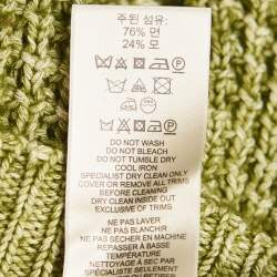 Pre Owned Burberry Brit Green Cable Knit Crewneck Sweater M