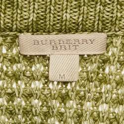 Pre Owned Burberry Brit Green Cable Knit Crewneck Sweater M