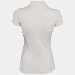 Pre Owned Burberry Brit White Pique Cotton Polo T-Shirt XS