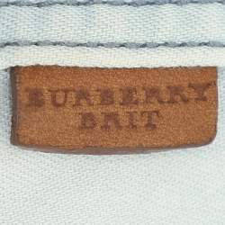 Pre Owned Burberry Brit Washed Blue Cotton Belted Dress L