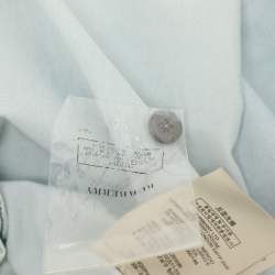 Pre Owned Burberry Brit Washed Blue Cotton Belted Dress L