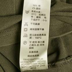 Pre Owned Burberry Brit Khaki Green Cotton Pique Polo T-Shirt XS