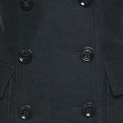 مملوكة مسبقًا Burberry Brit Black Wool Rib Collar Trim Jacket XS