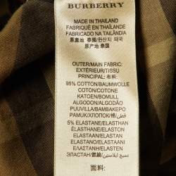 Burberry Brit Khaki Green Checkered Cotton Shirt L
